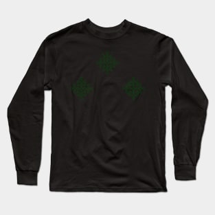 Dot Kolam outline in green Long Sleeve T-Shirt